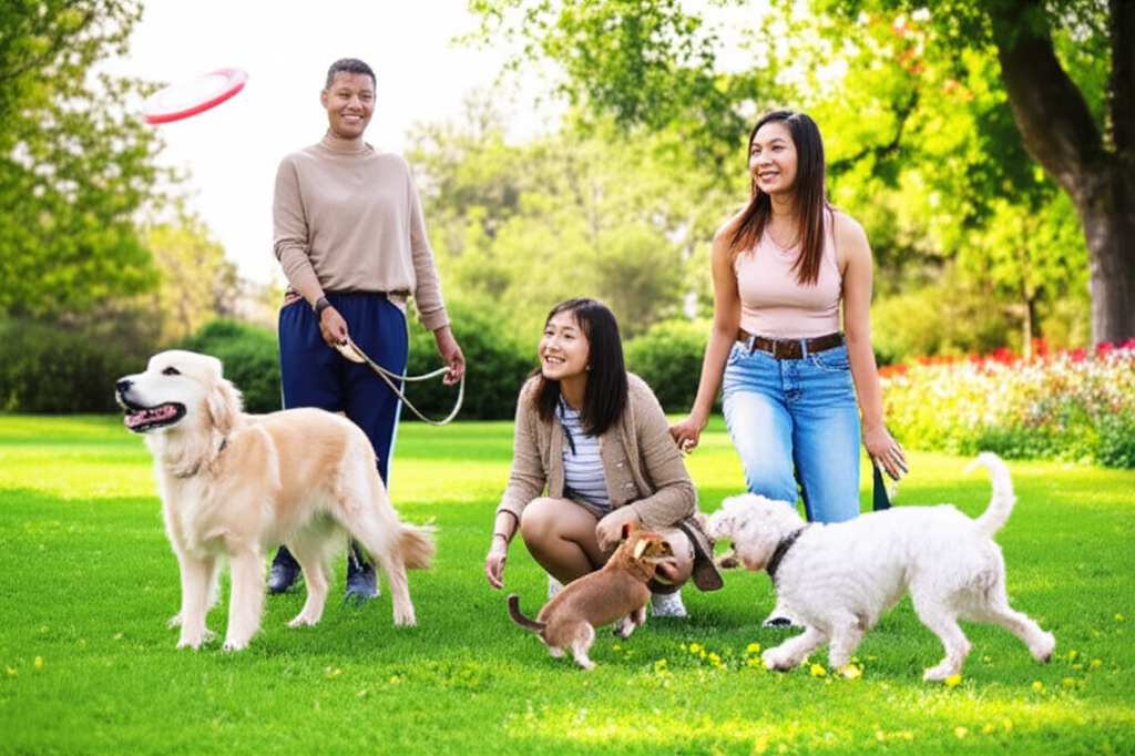 Dogs playing together